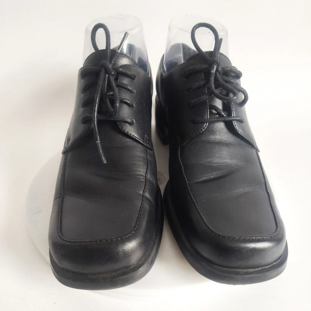 Easy Spirit‎ Oxford Shoes 6.5 Wide Leather Square Toe Block Heel Vintage Lace-up